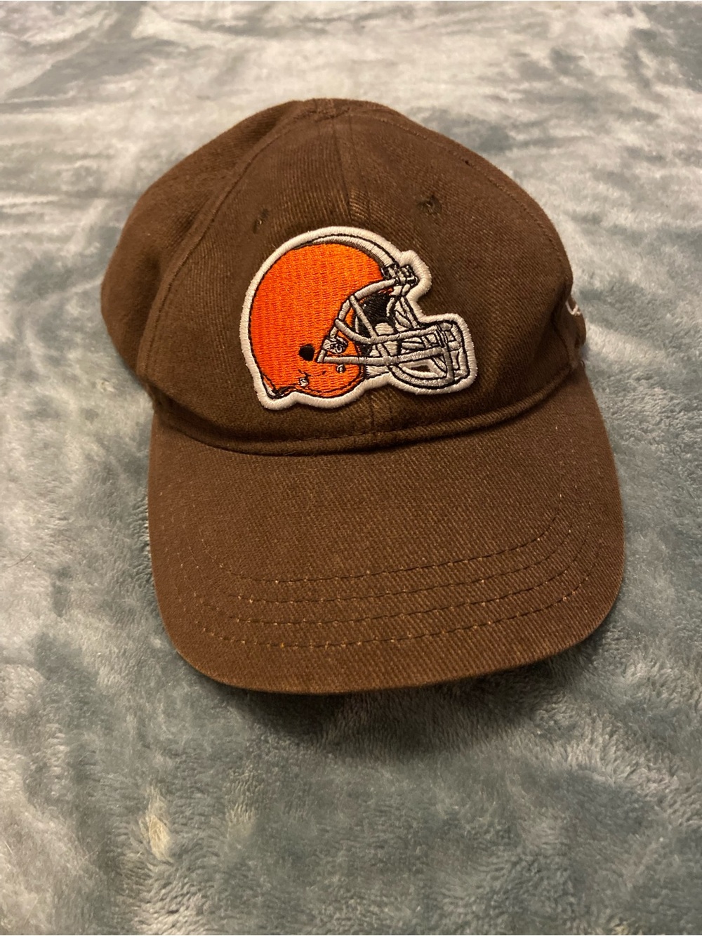 Reebok Brown Kids Baseball Cap with Orange Helmet Patch
